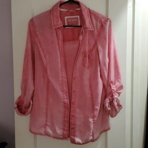 Pink button up shirt